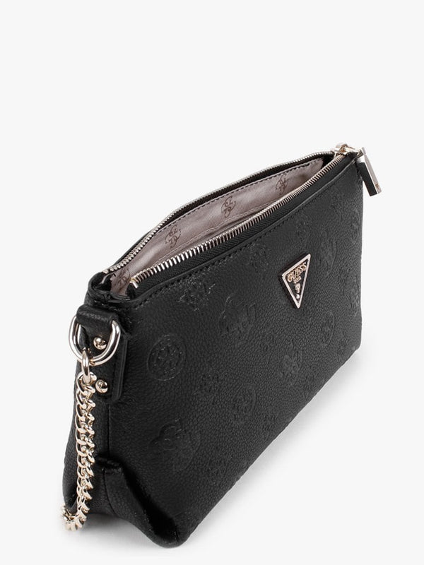 Mini Helaina Black Stamp Logo Cross-Body Bag