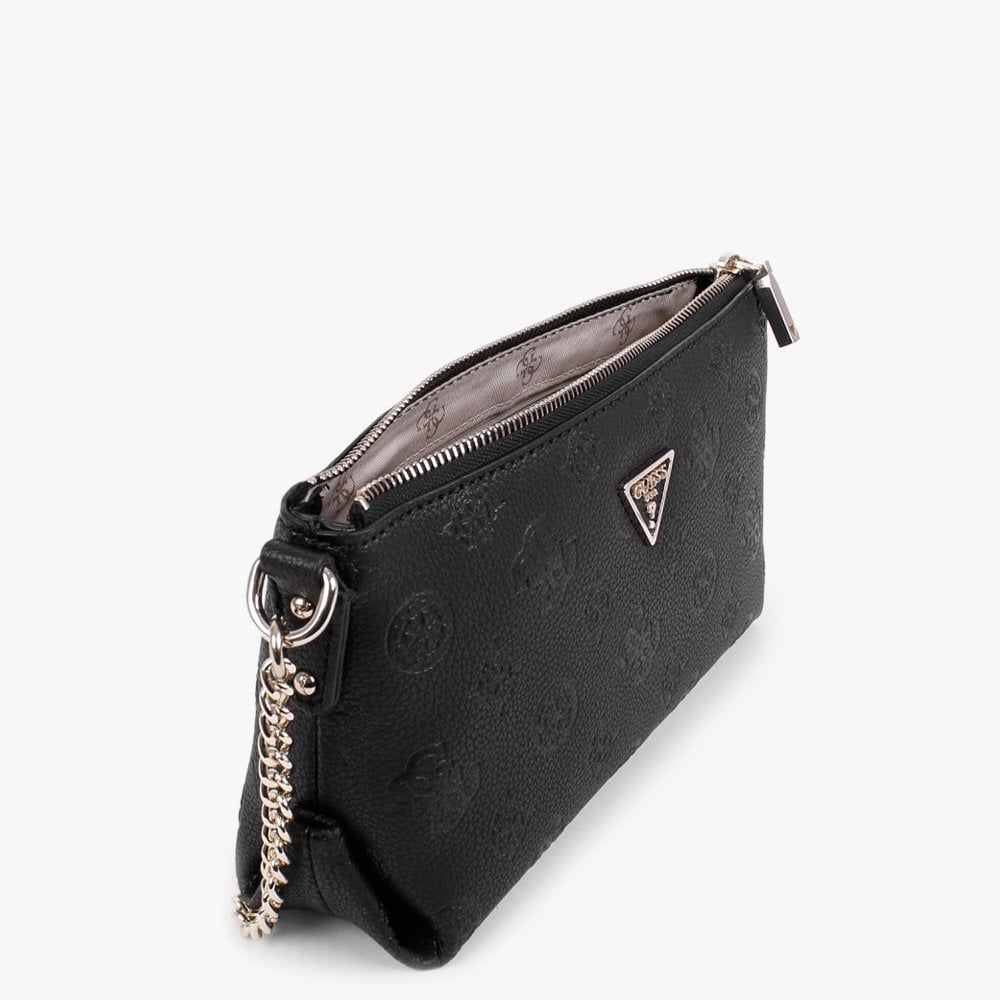 Mini Helaina Black Stamp Logo Cross-Body Bag