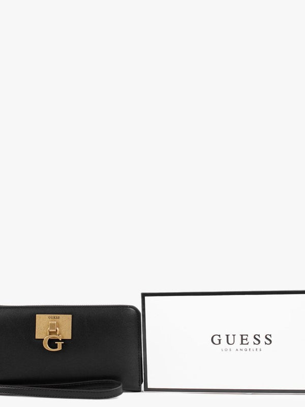 Large Stephi Black Zip Around Wallet