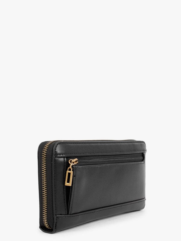 Large Stephi Black Zip Around Wallet