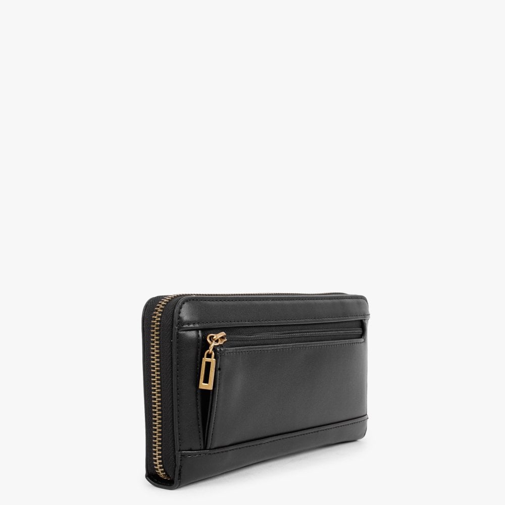Large Stephi Black Zip Around Wallet