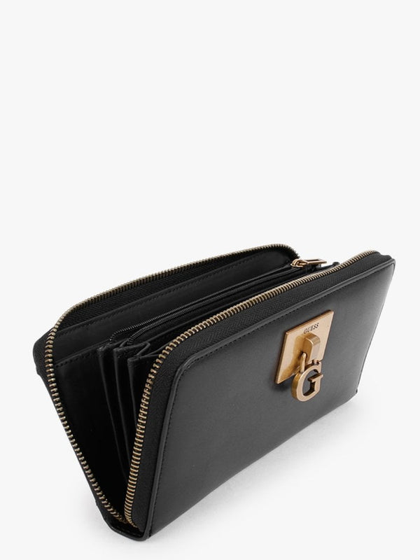 Large Stephi Black Zip Around Wallet