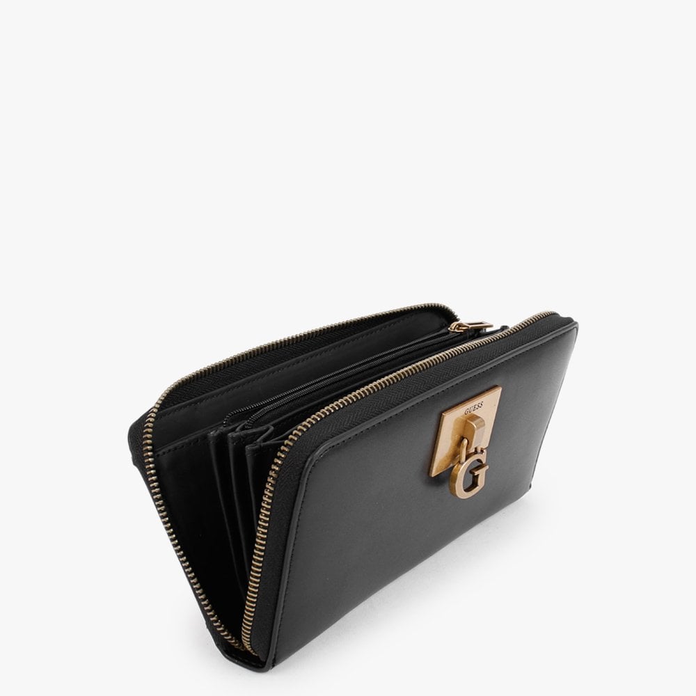 Large Stephi Black Zip Around Wallet