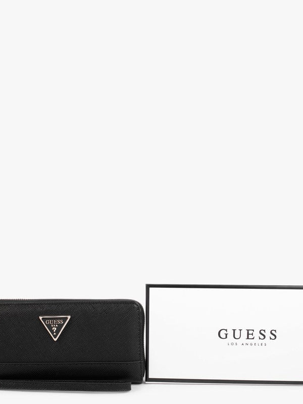 Large Noelle Black Zip Around Wallet