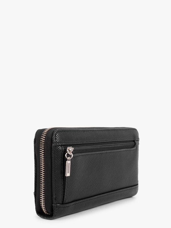Large Noelle Black Zip Around Wallet