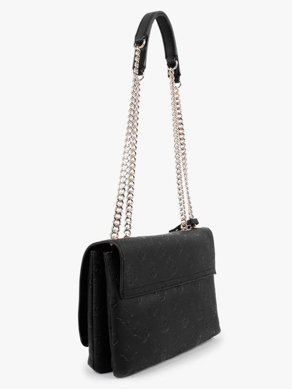 Helaina Black Stamp Logo Cross-Body Bag