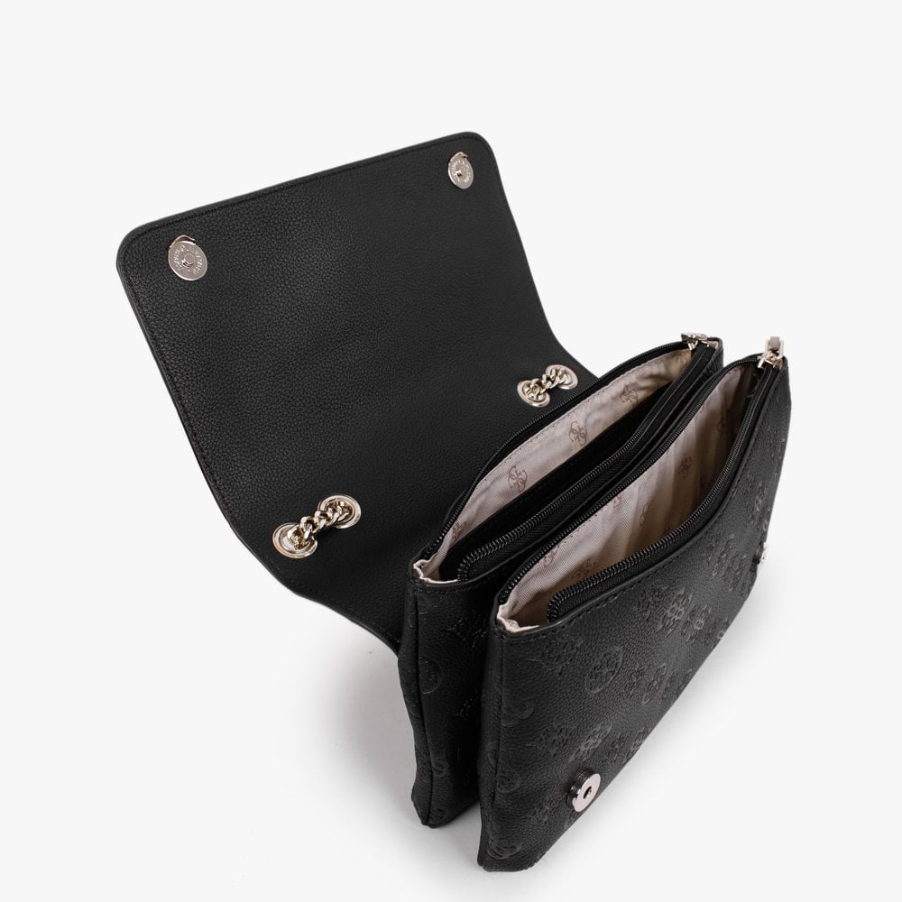 Helaina Black Stamp Logo Cross-Body Bag