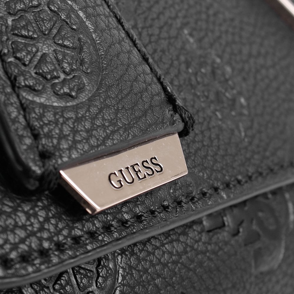 Helaina Black Stamp Logo Cross-Body Bag