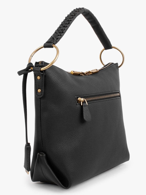 Helaina Black Hobo Bag