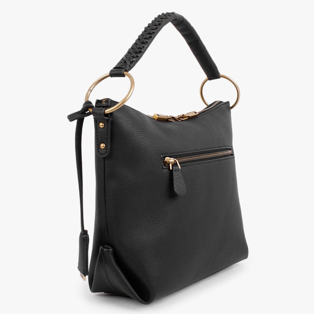 Helaina Black Hobo Bag