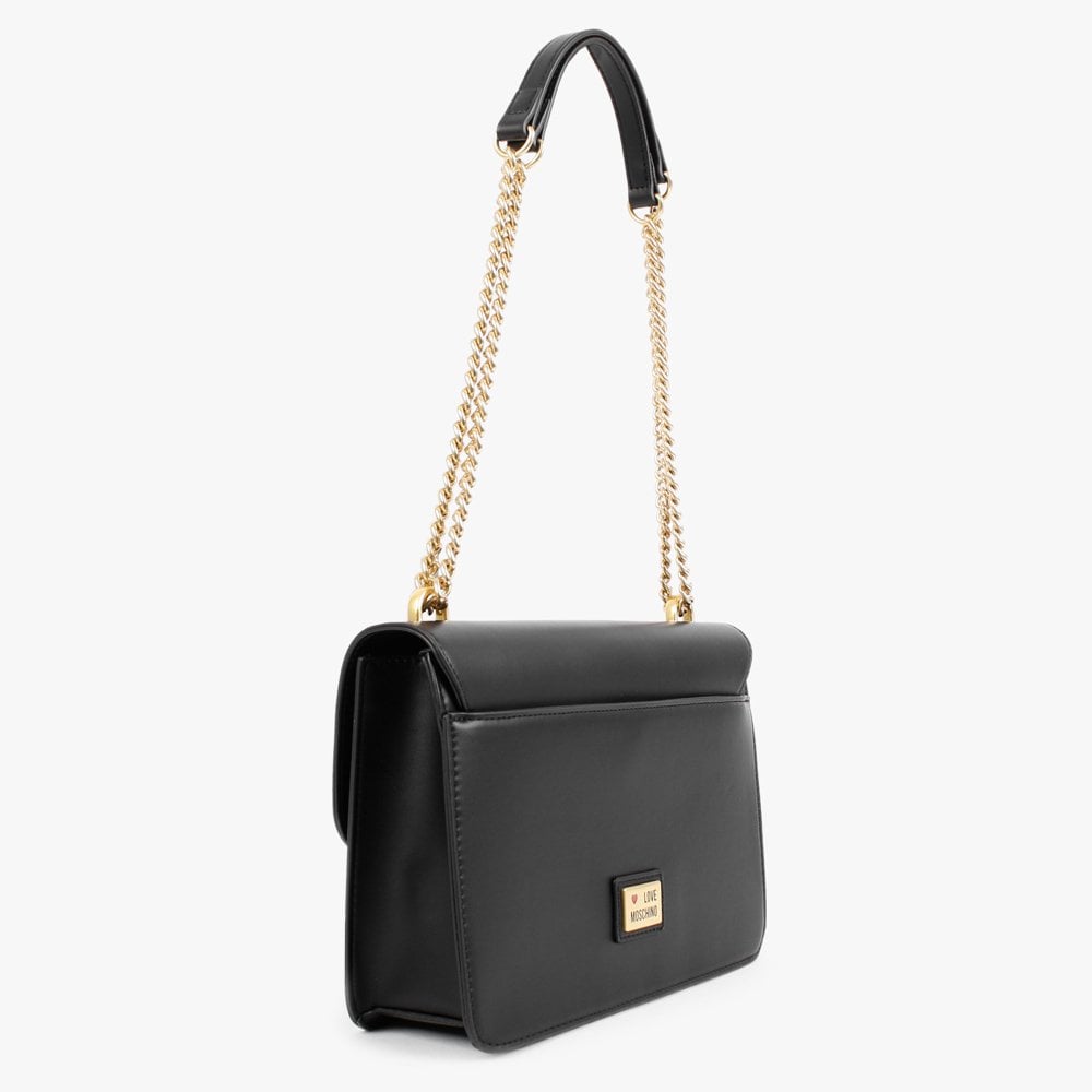 Heart Horse Bit Black Shoulder Bag