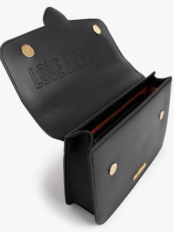 Heart Horse Bit Black Shoulder Bag