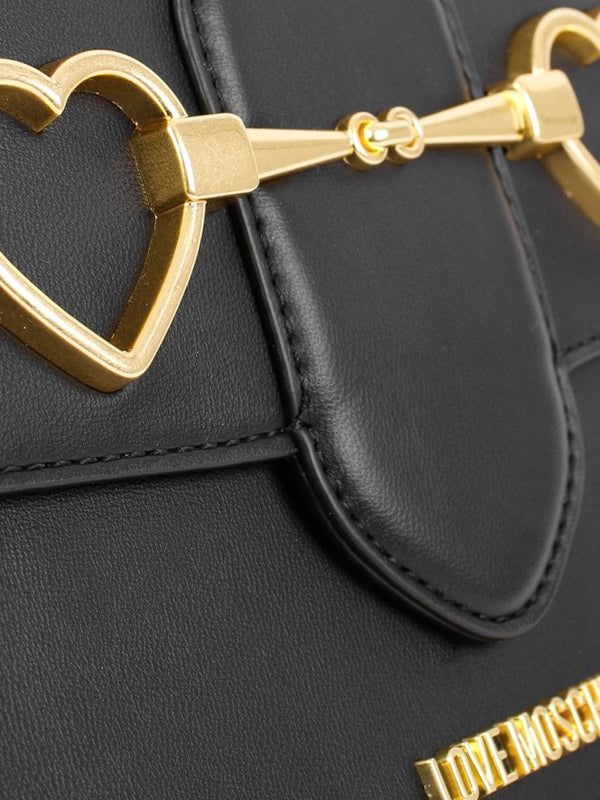 Heart Horse Bit Black Shoulder Bag