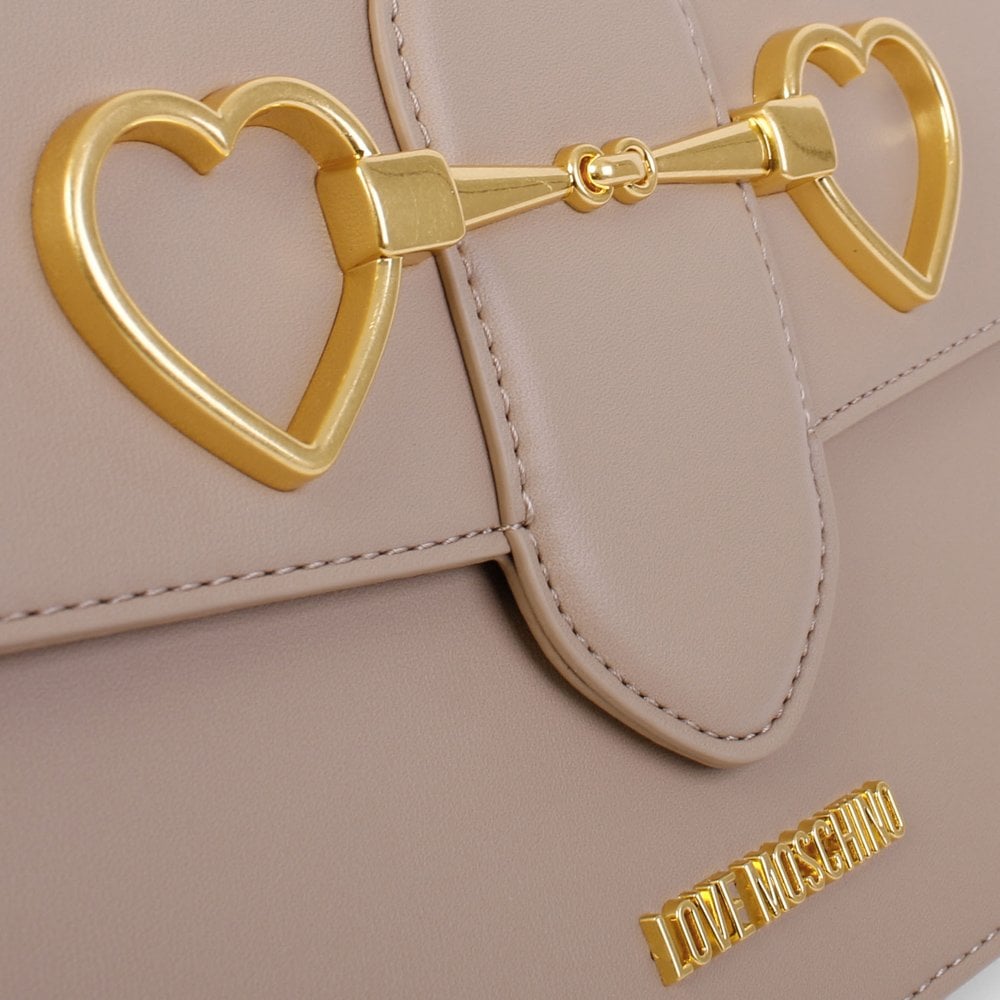 Heart Horse Bit Beige Shoulder Bag