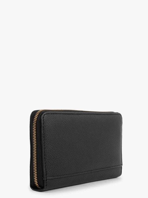 Helaina Black Organizer Zip Around Wallet