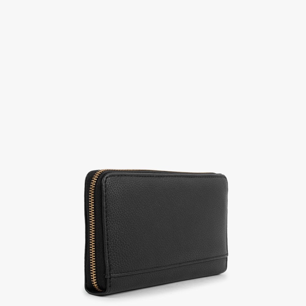 Helaina Black Organizer Zip Around Wallet