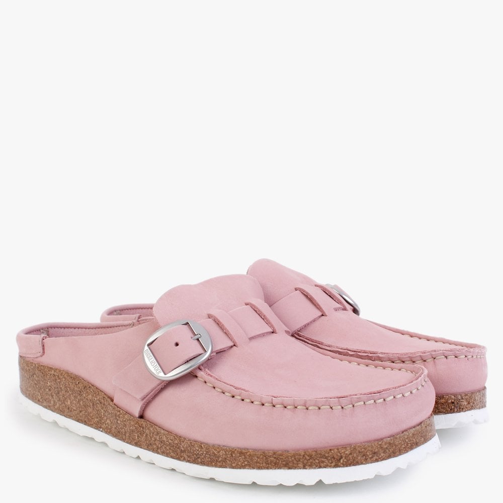 Buckley Soft Pink Nubuck Leather Backless Moccasins