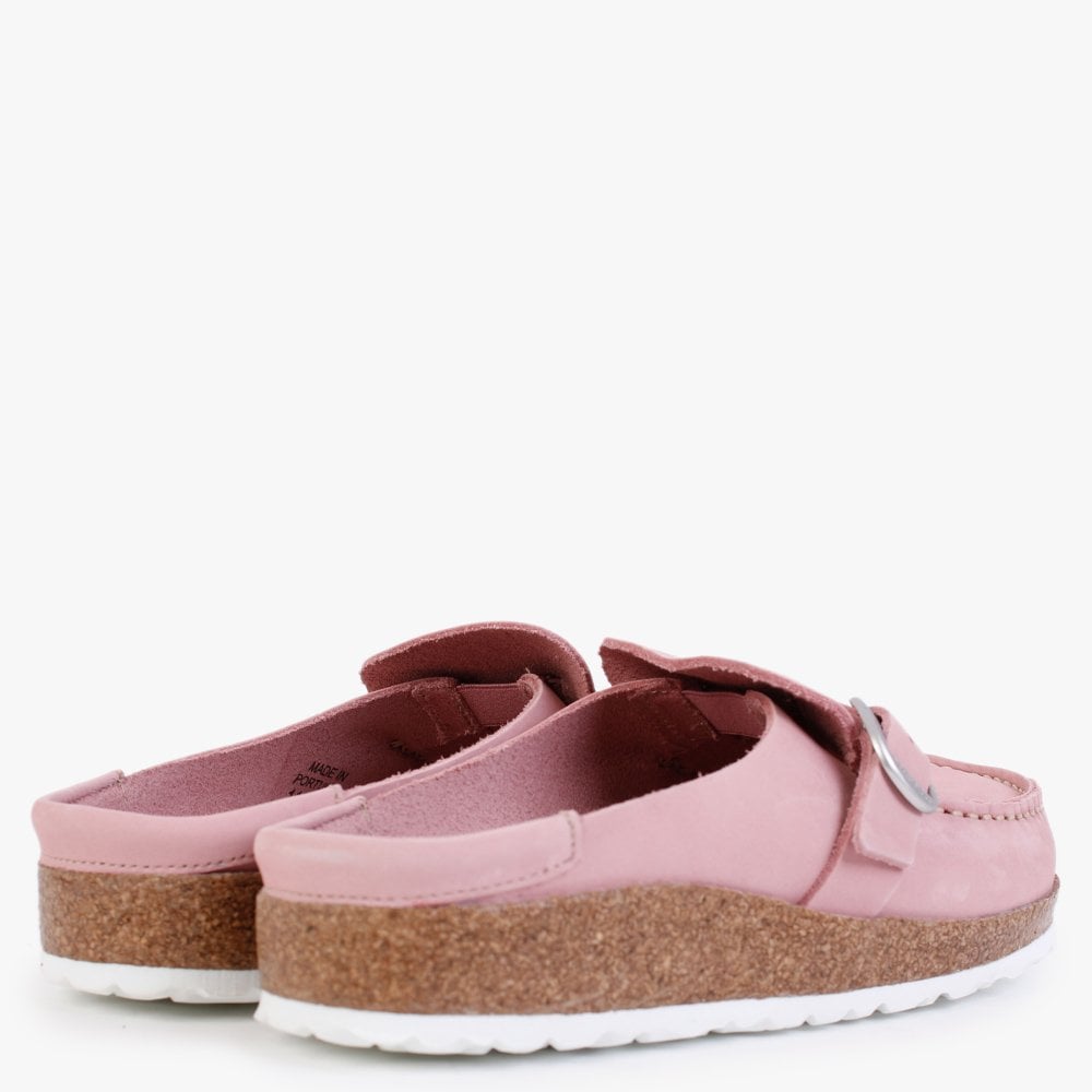 Buckley Soft Pink Nubuck Leather Backless Moccasins