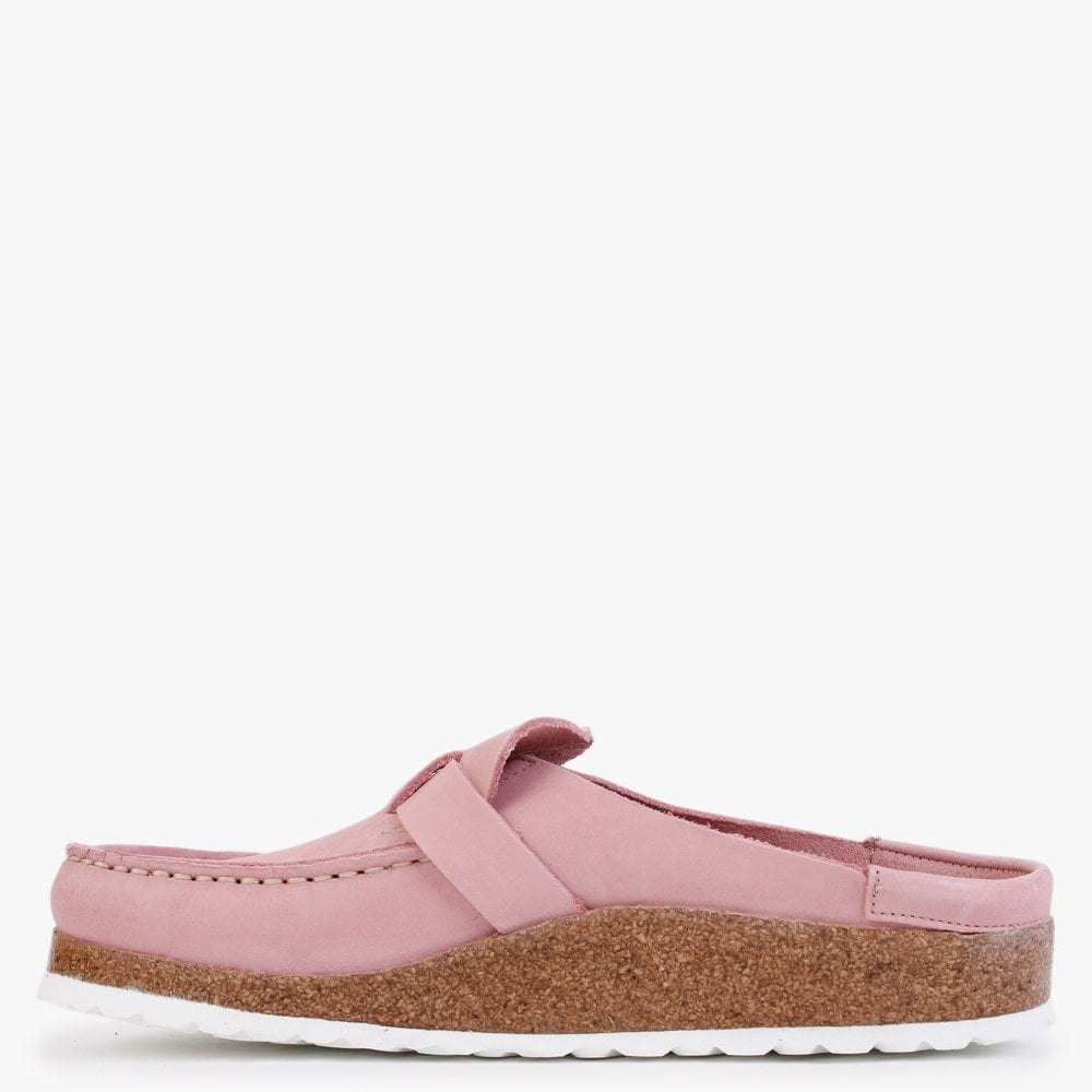 Buckley Soft Pink Nubuck Leather Backless Moccasins