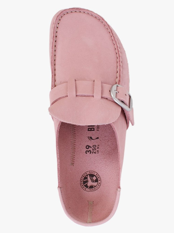 Buckley Soft Pink Nubuck Leather Backless Moccasins