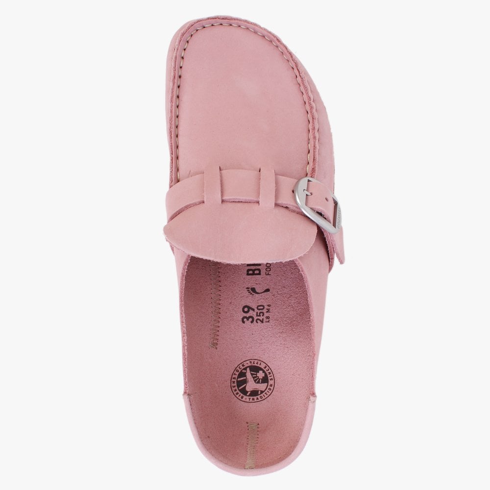 Buckley Soft Pink Nubuck Leather Backless Moccasins
