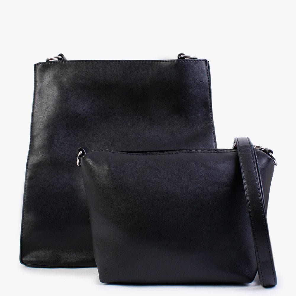 Black Jewel Strap Bucket Bag