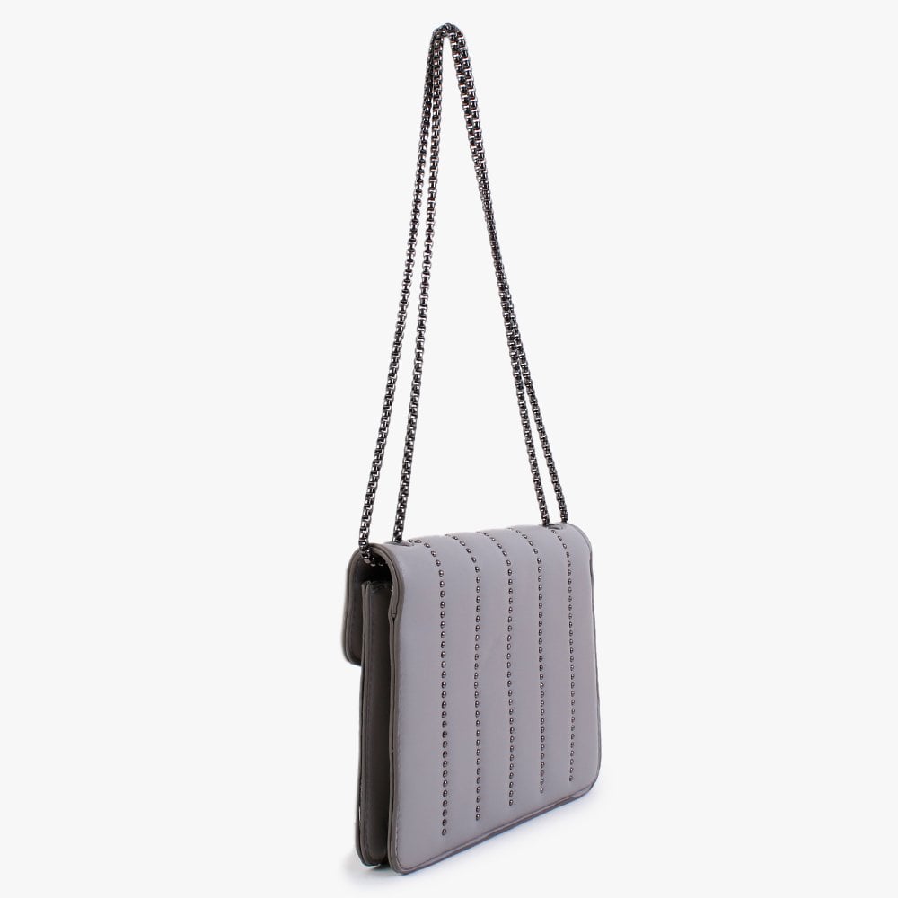 Grey Stud & Star Cross-Body Bag