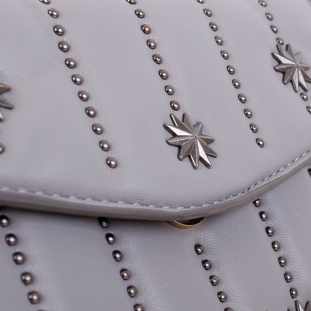 Grey Stud & Star Cross-Body Bag