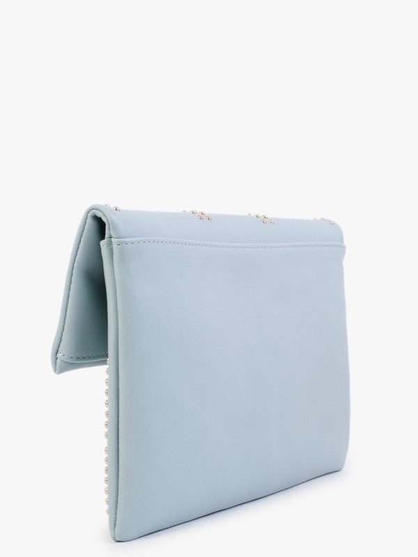 Blue Studded Clutch Bag