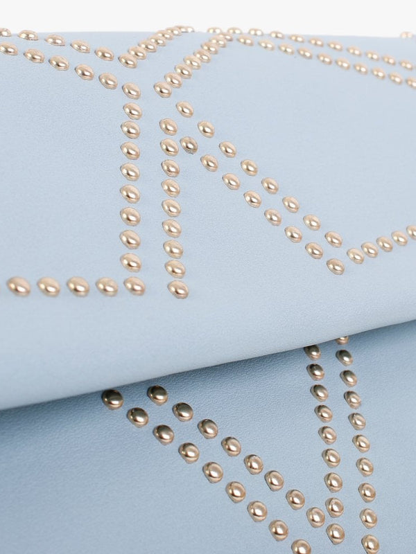 Blue Studded Clutch Bag