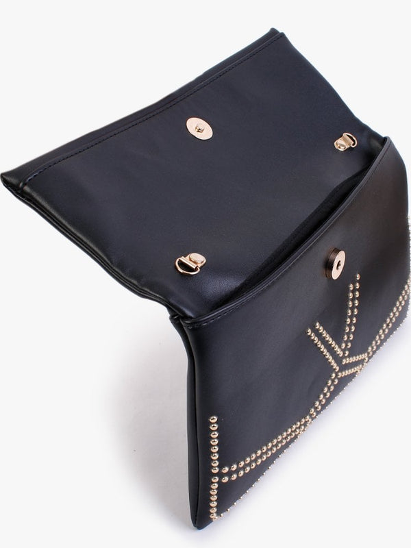 Black Studded Clutch Bag