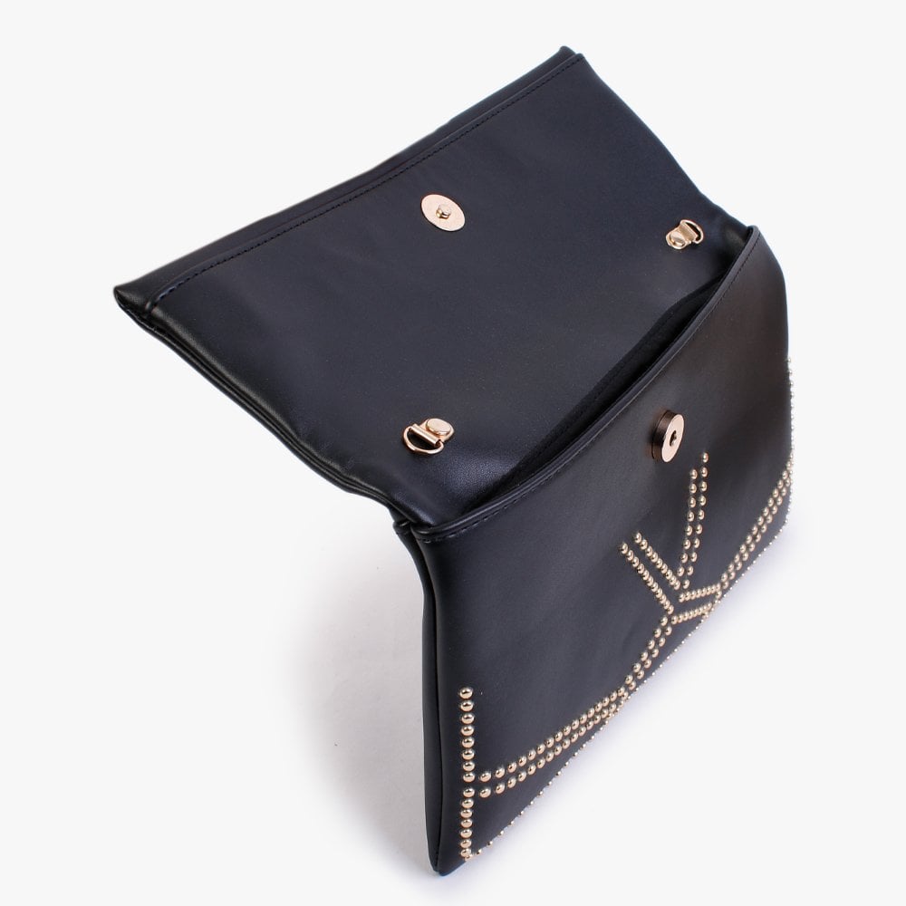 Black Studded Clutch Bag