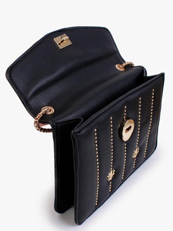 Black Stud & Star Cross-Body Bag