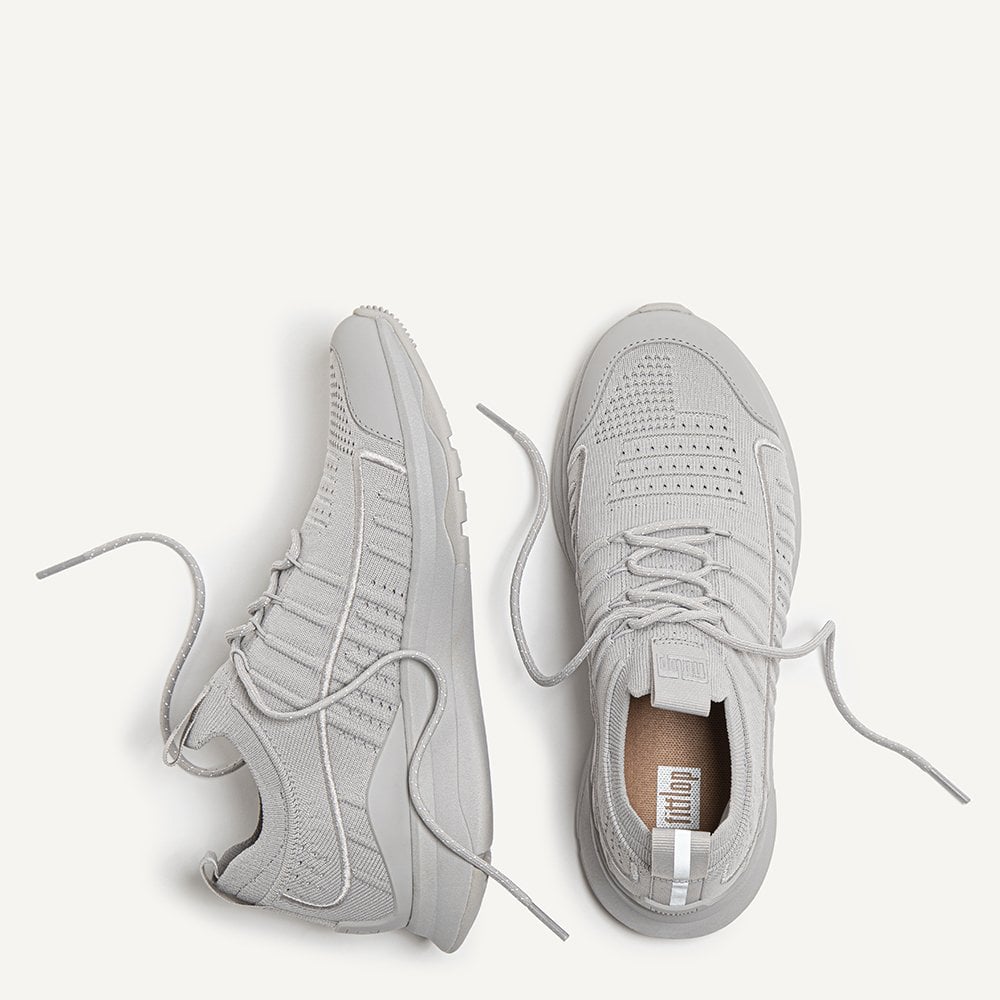 Vitamin FF Soft Grey Knit Sports Trainers