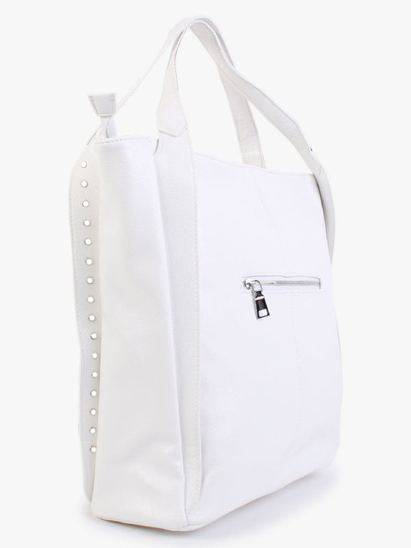 Large White Jewelled Shoulder Bag