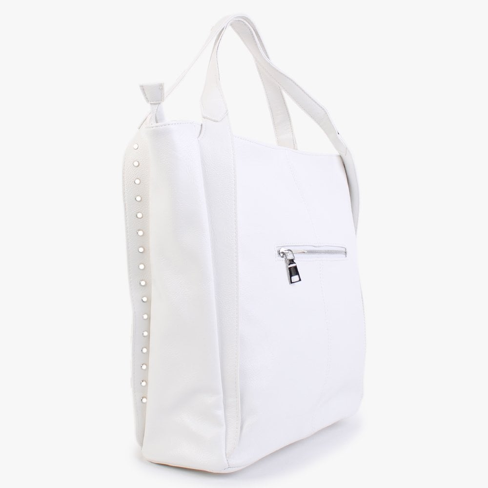 Large White Jewelled Shoulder Bag