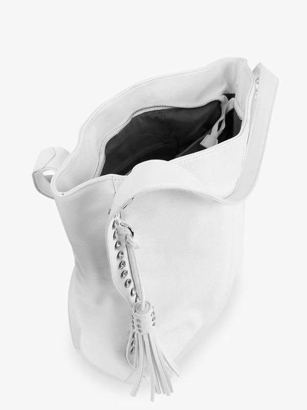 Large White Jewelled Shoulder Bag