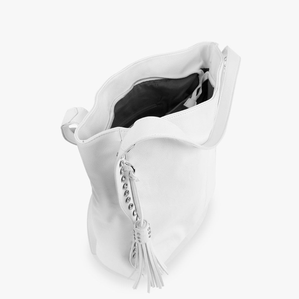 Large White Jewelled Shoulder Bag