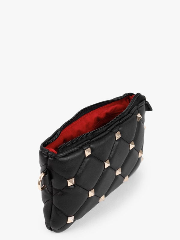 Black Studded Wristlet Pouch