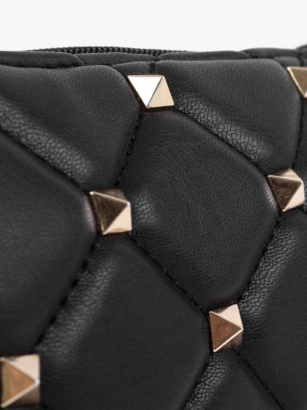 Black Studded Wristlet Pouch