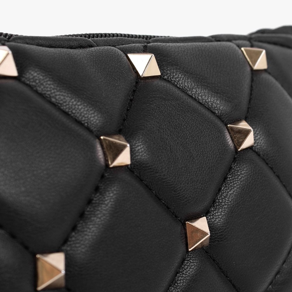 Black Studded Wristlet Pouch