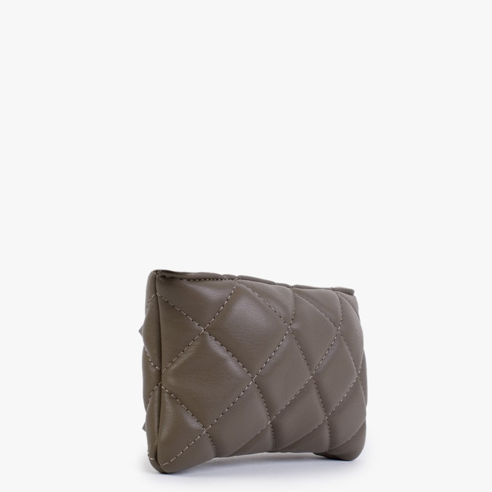 Taupe Studded Wristlet Pouch