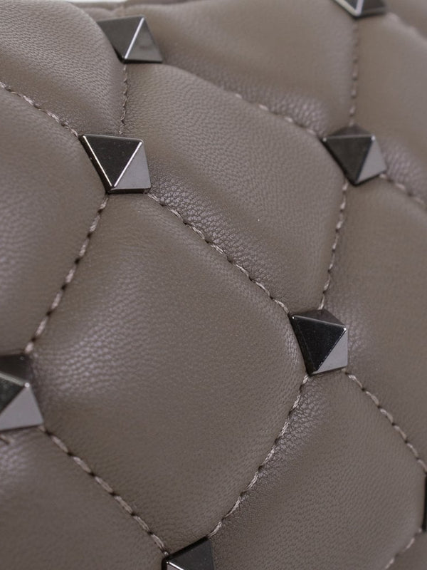 Taupe Studded Wristlet Pouch