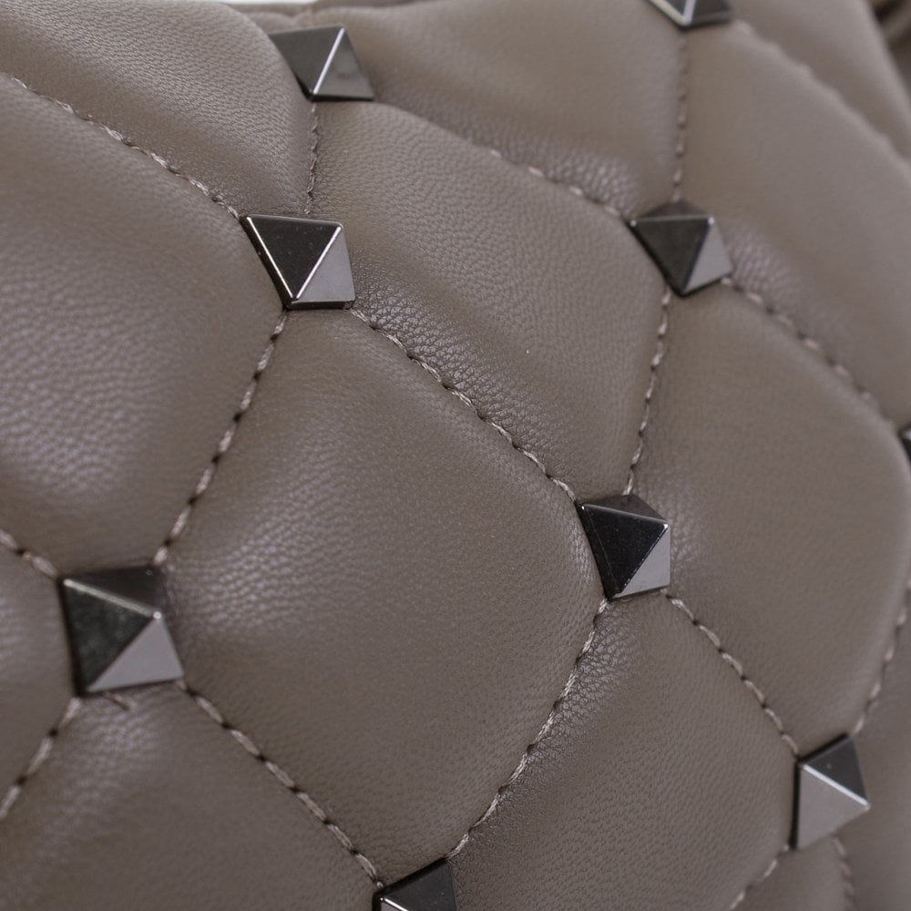 Taupe Studded Wristlet Pouch