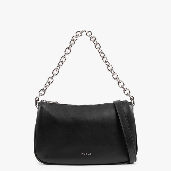Moon Black Leather Shoulder Bag