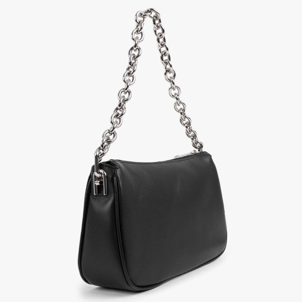 Moon Black Leather Shoulder Bag