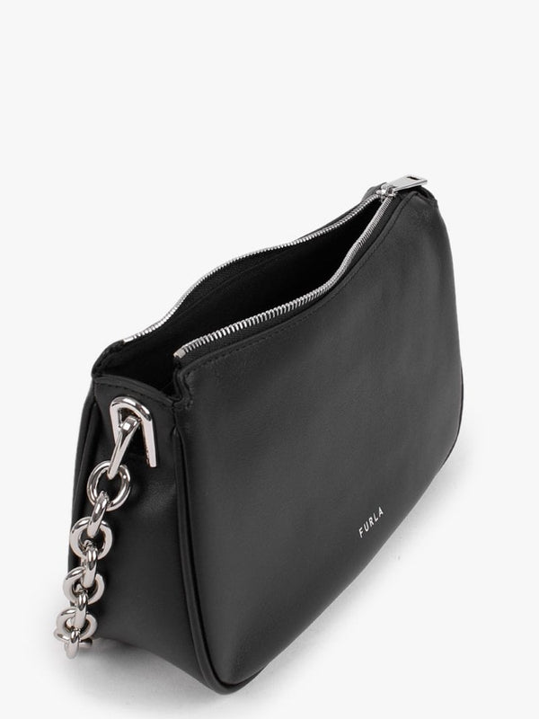 Moon Black Leather Shoulder Bag