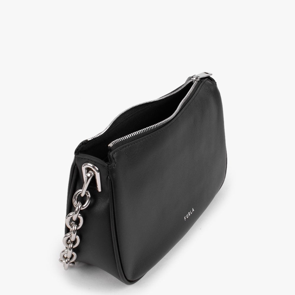 Moon Black Leather Shoulder Bag