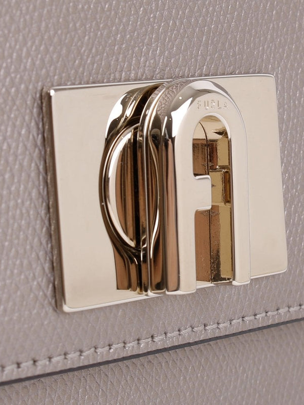 Mini Ares Taupe Metallic Leather Cross-Body Bag