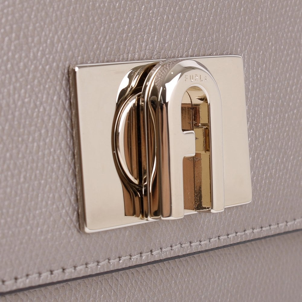 Mini Ares Taupe Metallic Leather Cross-Body Bag